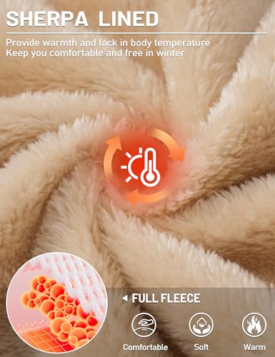 TACVASEN Men's Sherpa Lined Hoodies Pullover Heavy Thick Fleece Winter Warm Athletic Sweatshirts with Kangaroo Pocket3