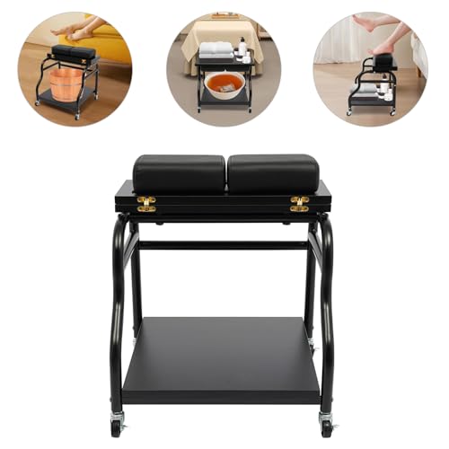 Carrito plegable para spa de pies 2 niveles negro miniatura 5