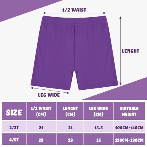 Image of Boyiee 8 Pack Girl Toddler Bike Cartwheel Shorts | Biker Under Dress Shorts, Kid Dance Clothes, Soft Stretchy Leggings for Gymnastics, Sports, Yoga, Cycling, Multicolor