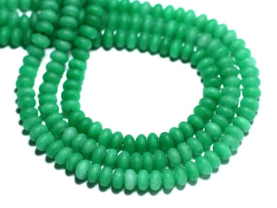 Jade rondelles 5x3mm vert Empire givré mat pour la création de bijoux en pierres naturelles 39cm