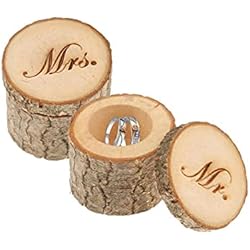 Tienda De Porta Alianzas Sonwaha Porta Alianzas 2 PCS Caja de Anillo de Madera,Porta Alianzas Madera Caja Anillos Boda Porta Alianzas Vintage para Proposición Compromiso Boda(Redonda)