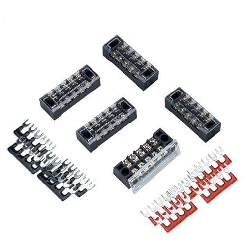 MUCKLILY 5juegos Bloques De Terminal De Tornillo Dual Row De Posiciones Conectores para Cableado Eléctrico Juego De Regletas De y Robusta