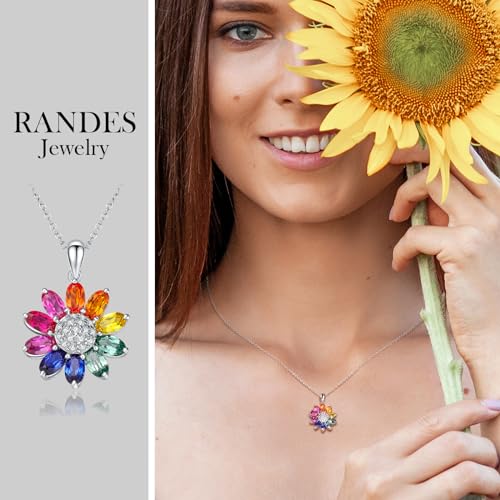 Dainty Sunflower Necklace 925 Sterling Silver White Gold Plated Leaf Clover Pendant Necklaces for Women Teen Girls Fashion Jewelry2