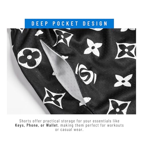 Men's Athletic Shorts - 100% Polyester, Mesh Shorts Quick Dry, Graphic Print Gym Shorts Men, Basketball Shorts for Men4