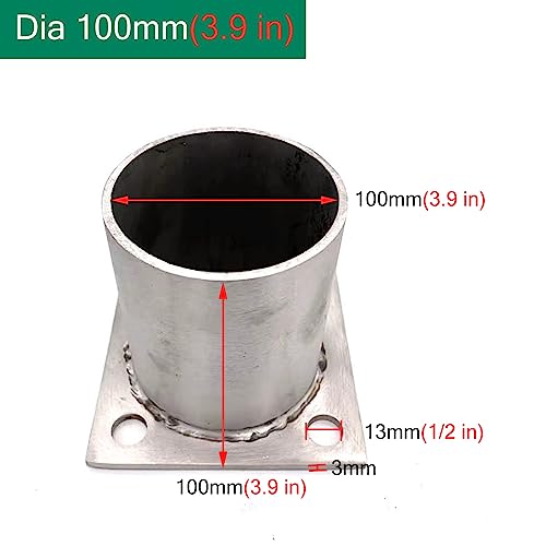 Genérico Brida de Base para Poste de Tubo Redondo de 4 Pulgadas - Base Resistente para pasamanos, barandillas de escaleras y Postes de luz Soporte de porches, cercas y escaleras