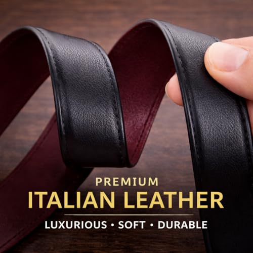 Image of Leatherman Men's Black Formal Leather Belt - Premium Italian Leather with Classic Metal Buckle | 1 Year Manufacturer Warranty