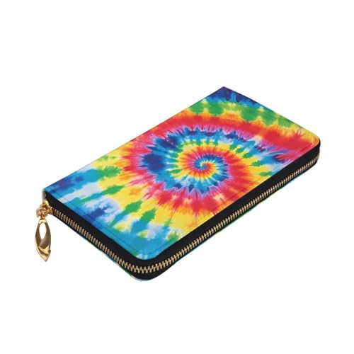 tie dye rainbow Wallet for Men Women Long Purse Leather Clutch Large Business Handbag Travel Phone Holder Credit Card Holder Money Case with Zipper Leather Wallets Gift3