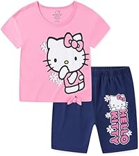 Hello Kitty 2-Piece Outfit For Girls – Graphic Tee & Shorts Set (Sizes 2T-12)