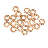 uxcell 銅ワッシャー 内径4mm フラット シールガスケットリング 銅ガスケット 銅リング 車用 カッパートーン 20個入り