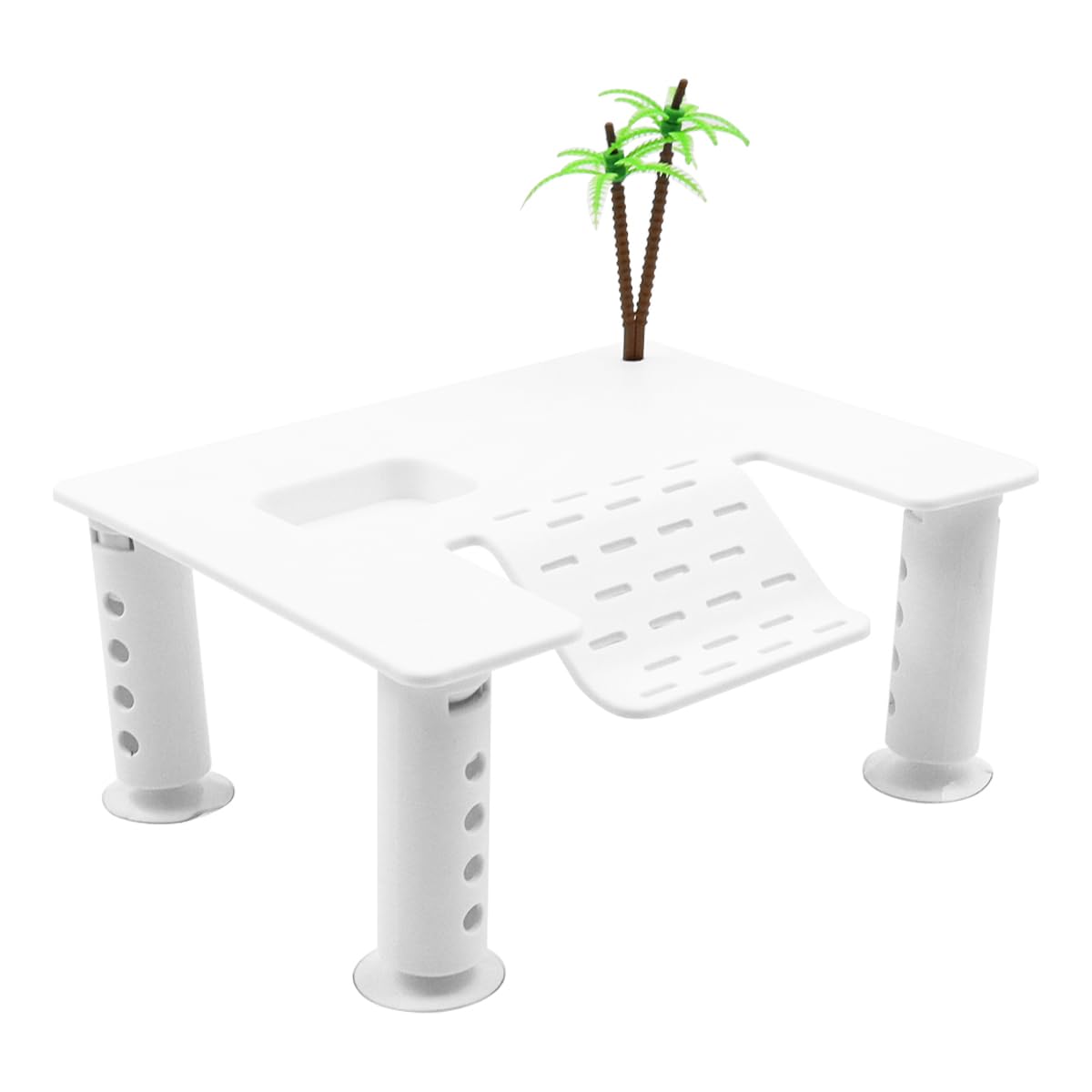 ZONADAHTurtle Floating Island Turtle Basking Platform with Sucker Cup Aquatic Fish Tank Decorations Turtle Climbing Basking Terrace for Semi Aquatic Animals