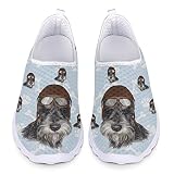 POLERO Zapatos para Mujer y Hombre con Estampado de Perro Schnauzer, Zapatos Planos para Caminar, Zapatos de Agua Casuales, EU43