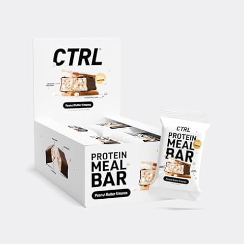 CTRL Protein Meal Bars - Peanut Butter S'mores Flavor - 15g Protein, 280 Calories - Wholesome Ingredients for Energy & Taste - 12 Bars Cover