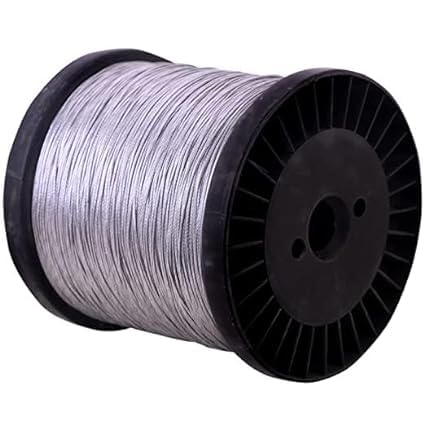 Tejas eCom Solar/Jhatka/Clutch Wire Fencing, 1.5mm (5 KG) 500Meter Boundary Wall Use, Silver Steel, Garden Style