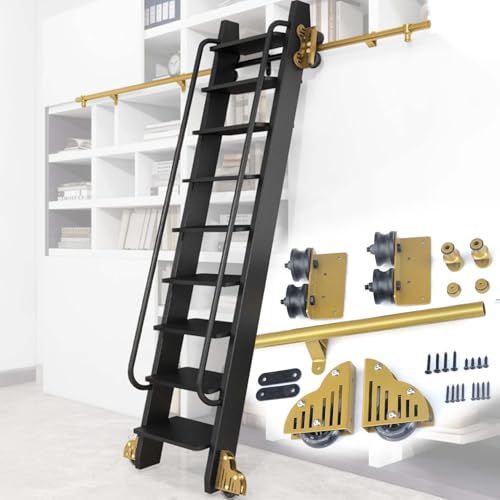 HeavyDu 3.37. den - Kit de báscula deslizante de acero al carbono para escaleras y guías de apoyo para un fácil acceso y estabilidad mejorada