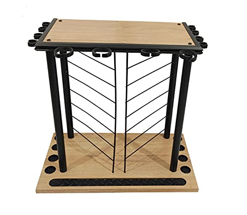 Old Cedar Outfitters Organized Fishing Mini Typhoon Floor Fishing Rod Storage Rack, Open Slots for 8 Utility Boxes and 12 Rods, Fishing Organizer Storage Solution, 21.3