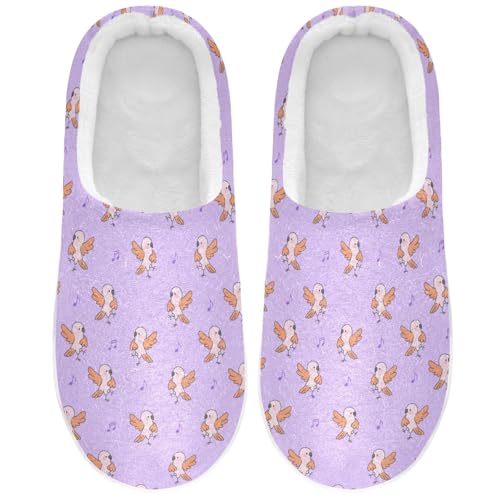Cute Bird Purple Mens Womens Slippers Cozy Memory Foam Slippers Slip On Warm House Shoes for Indoor Outdoor Size 16/17 2301352