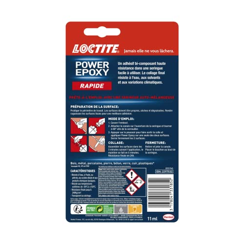 Colle résine epoxy Transparent Loctite seringue 11 ml