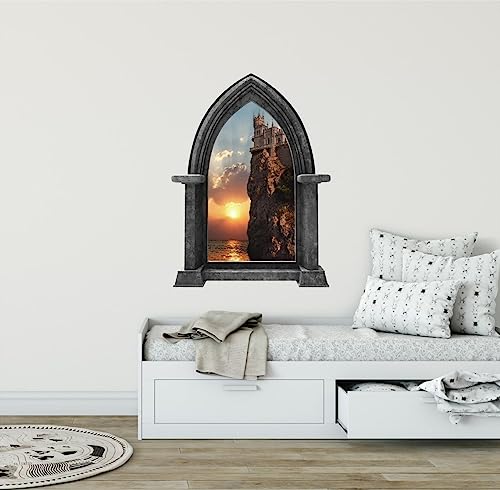 Vinilo decorativo Castillo borde acantilado 24 pulg miniatura 2