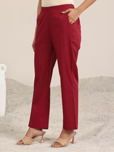 Image of Libas Womens Printed Chiffon A Line Kurta With Trousers | daily wear suit