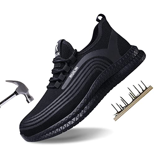 Seguridad, DAHAN Tenis de Seguridad Industrial Hombre, Zapatos de Trabajo Comodos, Zapatos de Acero Transpirables y Livianos para Hombres, Ligeros para Largas Jornadas...