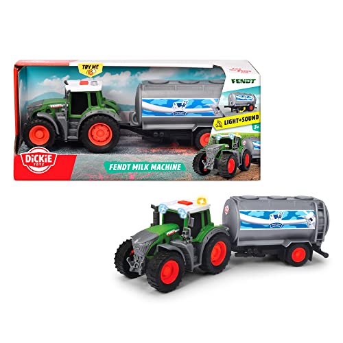 Dickie Toys - Fendt Traktor mit Milch-Anhänger (26 cm) - Spielzeug-Trecker mit Milchtank für Kinder ab 3 Jahren… – Bild 6