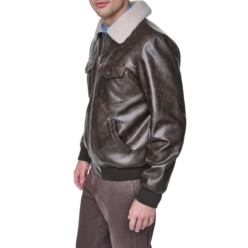 Image of Levi's Men's Faux Leather Oversized Shirt Jacket