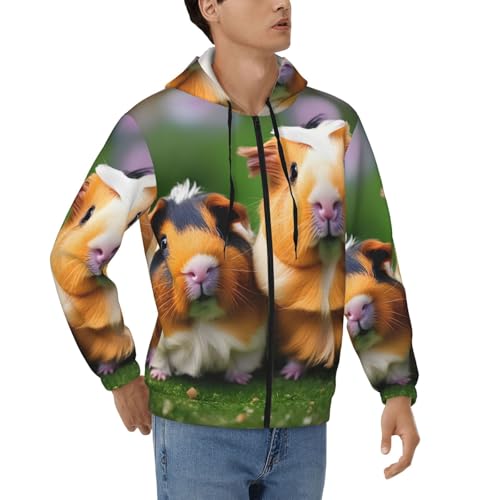 Sweat à capuche homme cochon d'Inde zippé fini les looks monotones