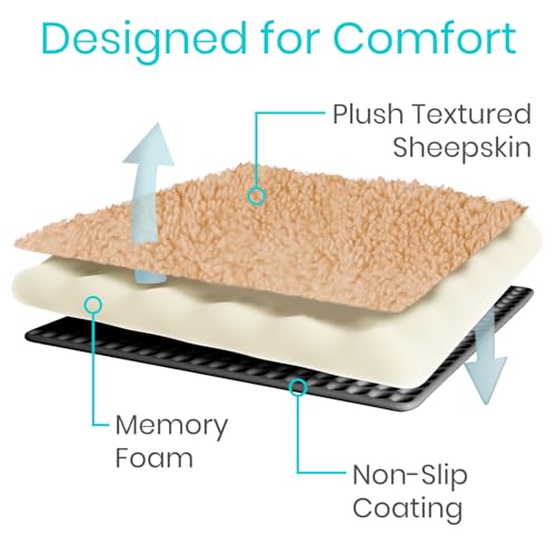 image for Vive Mobility Knee Walker Pad Cover - Plush Synthetic Faux Sheepskin S