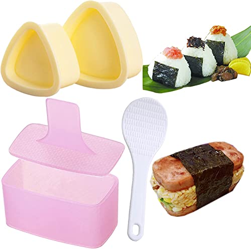 MUSUBI Onigiri Mould 3 PCS Rice Ball Mould Mold Maker Kit Sushi Rice Mold for Kids Bento Picnic Sushi DIY