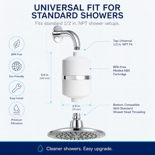 Pommeau de douche Crystal Quest CQE-SP-00800 contre le calcaire et l'eau dure - 5