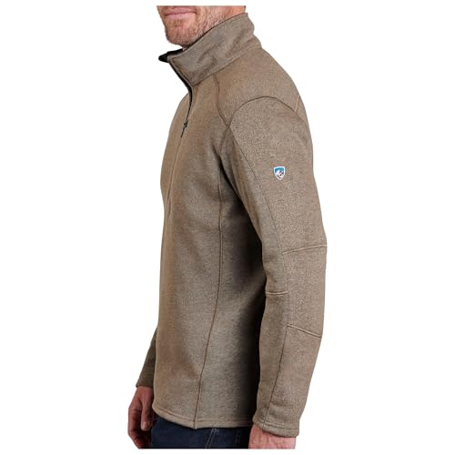 Kuhl Men's Interceptr 1/4 Zip Fleece Jacket in Oatmeal Size Medium | Polyester3