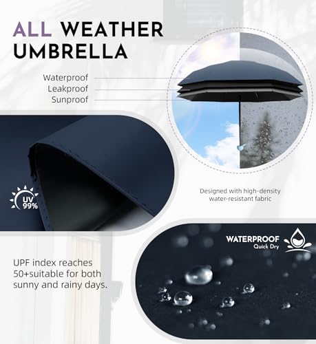 Image of LILAC Mini Travel Umbrella for Rain - 43 inch Large Coverage Small Compact Umbrella, Reinforced Strong Frame, Lightweight Portable Parasol with UPF 100+ UV Protection, Gifts for Adults, Seniors & Students