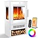 WiFi/WLAN günstig Kaufen-KESSER® Elektrokamin mit Heizung Panorama-Sichtfenster Heizlüfter 9 LED-Flammeneffekt Farbmodi Fernbedienung WiFi App 900/1800W Kaminfeuer elektrisch mit Thermostat Heizfunktion Timer