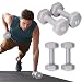 SPRI Dumbbells Deluxe Vinyl Coated Hand Weights All-Purpose Color Coded Dumbbell for Strength Training (Set of 2) (Dark Grey, 15-Pound)