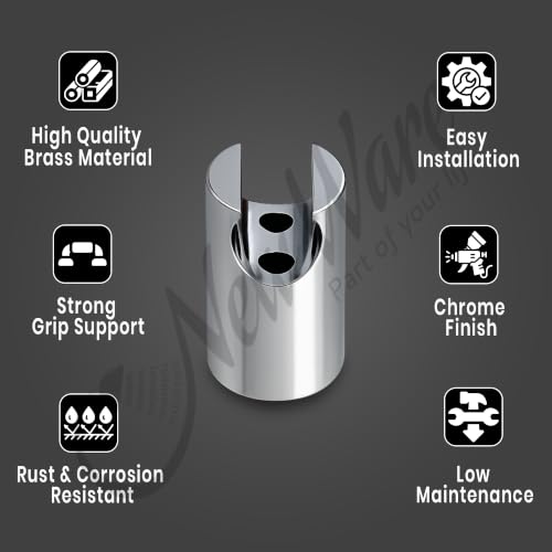 Image of NEW WARE CP ABS Wall Mounted Hook for Faucet Hand Shower & Health Faucet Holder | Multi Purpose Bathroom Wall Hook Stand for Tap Spray Pipe Holder Chrome Finish Pack of 4 Heavy Duty Durable