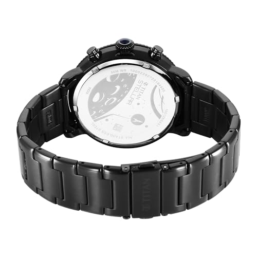Titan Regalia Stellar Quartz Multifunction Blue Dial Stainless Steel Strap Watch for Men-NS10012NM01 - Image 6