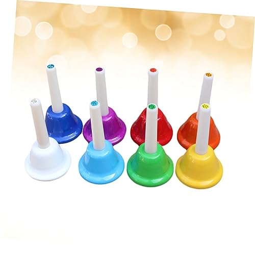 ibasenice 8 Peças Sino De Percussão Sino De Jantar De Mão Sino De Mão De Aço Prateado Sino De Sala D