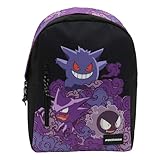Pokemon Mochila, Gengar Mochila Escolar Juvenil, Bolsa Equipaje, Mochila de Viaje, Diseño Adaptable a Mochila con Ruedas, Regalo Niños y Adolescentes - Morado