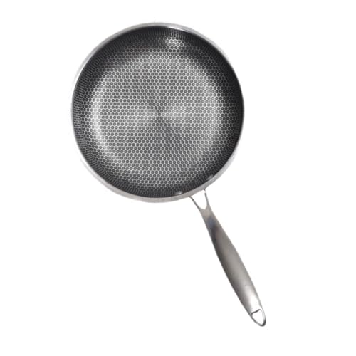 TIDTALEO Sartén Inoxidable Tipo Panal Sartén Antiadherente para Freír Huevos y Carnes Diseño Compacto y Mango Ergonómico para Cocina