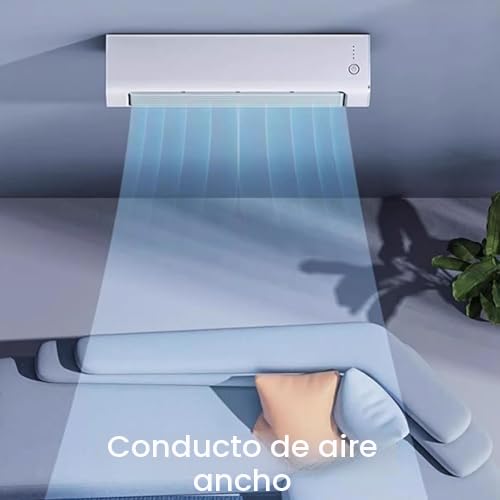 Aire acondicionado portátil, no se necesita ventana, control remoto inalámbrico, 3 velocidades, salida de aire larga para la habitación, dormitorio, oficina, diseño sin cuchillas, operación silenciosa