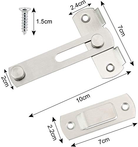 Large Stainless Steel Gate Latches, Door Holder Flip Latch Safety Door Bolt Latch Lock (Silver) #TOP1