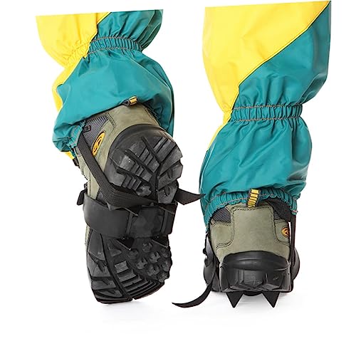 WOFASHPURET Ice Cleats for Boots Men 4 Teeth Ice Climbing Crampons Anti-Skid Hiking Spikes Snow Spikes Grips for Shoes