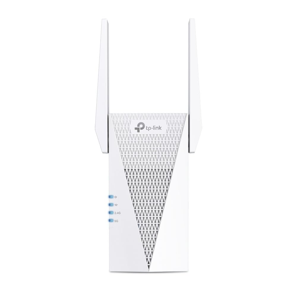 TP-Link RE715X Wi-Fi 6 WLAN Verstärker Repeater AX3000, Dualband 2402 MBit/s (5 GHz) + 574 MBit/s (2,4 GHz), MU-MIMO, Gigabit-Port, Zwei Externe Antennen, kompatibel mit Fritz!Box