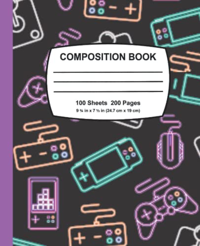 Composition Notebook- Back to School notebooks for teens | Cute notebook for teens: Gamer styled Comp. Notebook