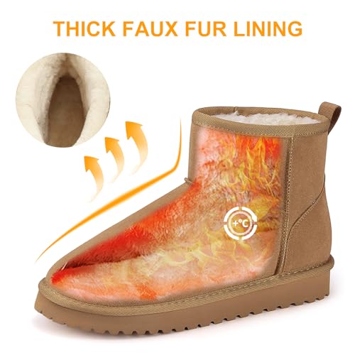 Mishansha Womens Suede Boots Platform Mini Snow Boots Warm Ankle Booties Winter Fur lined short boots2