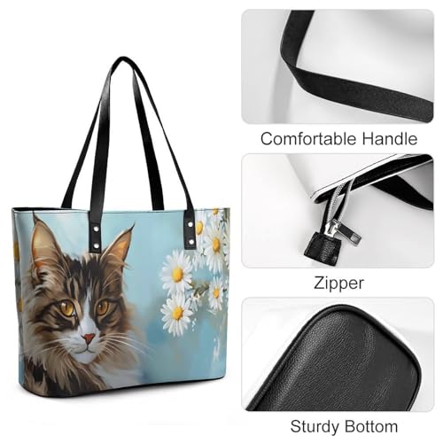 Bolso tote de cuero para mujer, bolso grande de hombro y mano, elegante bolso para trabajo y desplazamientos, regalo para mujeres miniatura 6