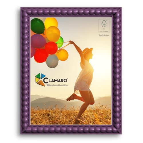CLAMARO Bubble Cadre photo design 30 x 40 cm - Style boules à bulles - Violet - En MDF - Fait à la main - Avec verre acrylique - Cadre pour photos, posters...