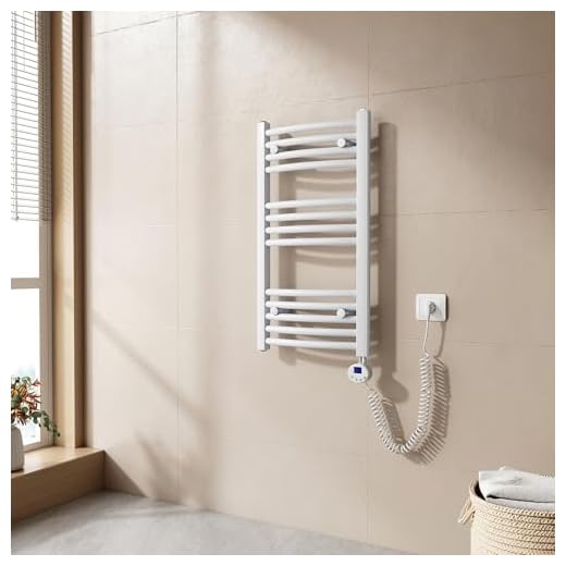EMKE Radiador Toallero Eléctrico para Baño,75 x 40 cm, Secatoallas eléctrico con termostato, 250 vatios (Blanco),Toallero Electrico Baño