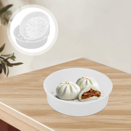 DOITOOL 2Pcs Steamed Rice Cage Set 3L 5L Plastic Steamer Basket Compatible with Electric Rice Cooker Round Steaming Rack Kitchen Accessory 8.9In X 8.9In X 2.4In - Image 7