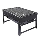 GRADENEVE Tragbarer Outdoor Bbq Grill Klappbar Holzkohlegrill aus Langlebigem Stahl für Camping...